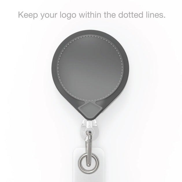 MINI-BAK Retractable Badge Holder with Custom Logo Printing Grey / Standard Duty (36 / 2oz.) / Swivel Clip
