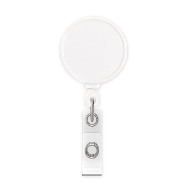 Retract-A-Badge Round Badge Holder (5-Pack) White
