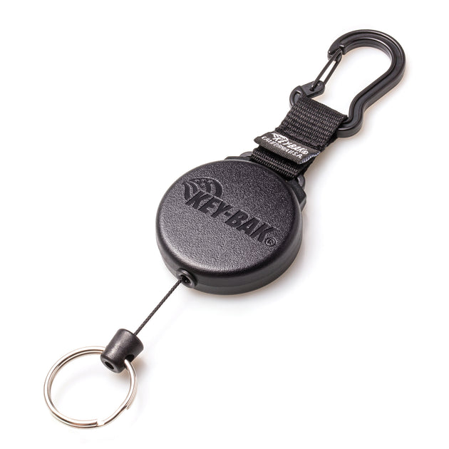 Hotrate Y1PST39 2 Pack Super Heavy-Duty Retractable Key Chain Retractable  Key Aluminum Carabiner and Split Ring with Inches Steel Wire Rope