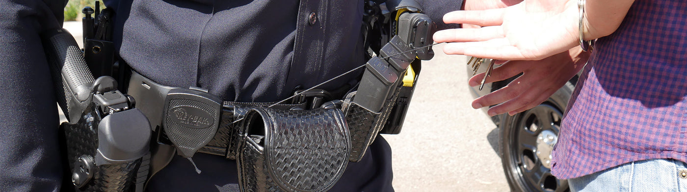 Thin Blue Line Badge Reel Holder Clip Police Cop Law Enforcement