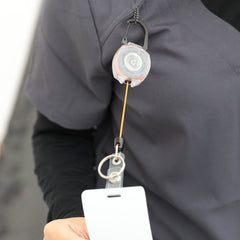 Clear Sidekick Retractable Carabiner Keychain with Color Cord and ID Badge  Strap That Holds Up to 5 Keys and ID Badge