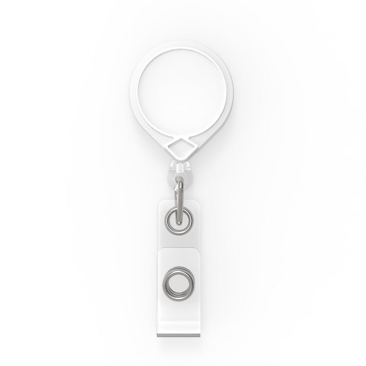 MINI-BAK Badge Reel with a Clip-on or Belt Clip Attachment and Clear I.D. Badge Holder