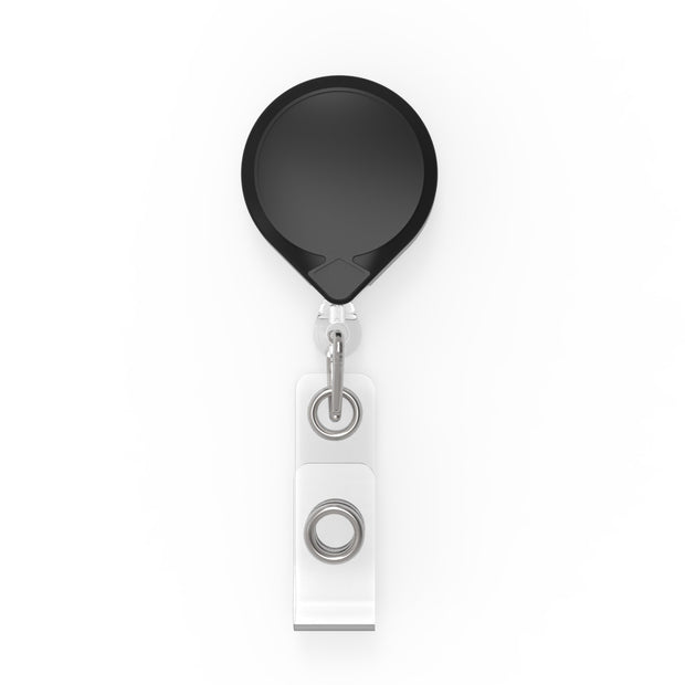 Retractable Badge Holder With Carabiner Reel Clip And Key Ring For