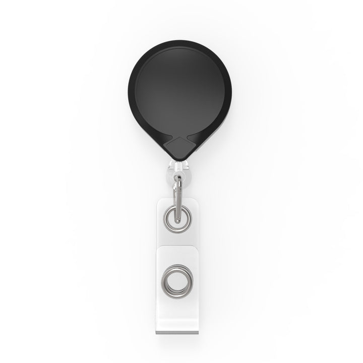 MINI-BAK Badge Reel with a Clip-on or Belt Clip Attachment and Clear I.D. Badge Holder