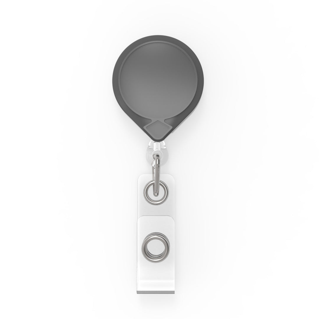 MINI-BAK Badge Reel with a Clip-on or Belt Clip Attachment and Clear I.D. Badge Holder