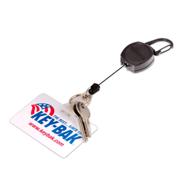 Retractable Badge Holder with Carabiner Reel Clip and Key Ring for