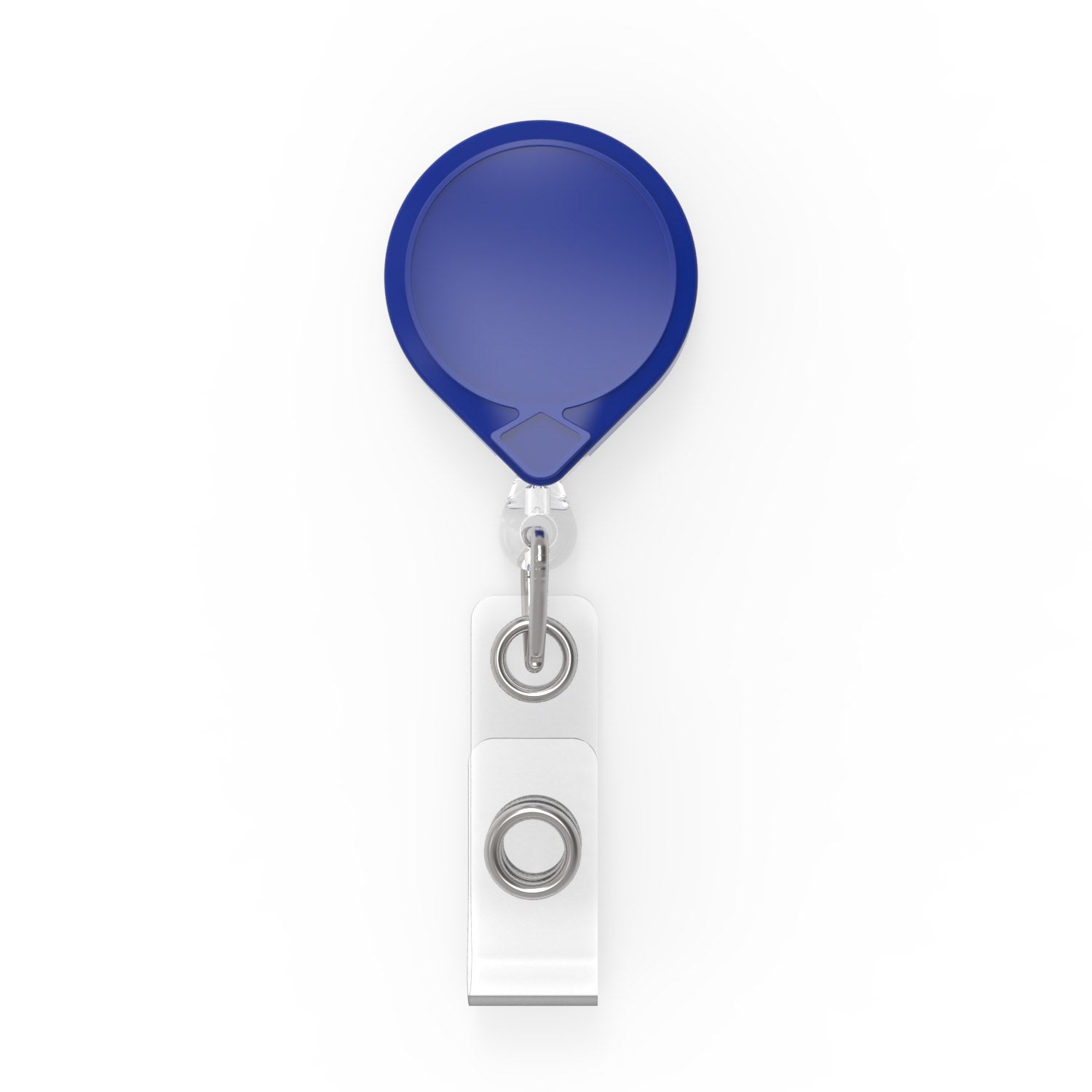 Key-bak MINI-BAK Retractable Badge Holder with 36 Nylon Cord, Steel Belt Clip, Blue, USA Made