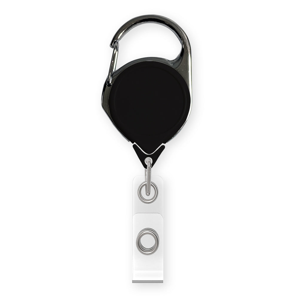 Retract-A-Badge Carabiner Badge Reel with Carabiner and Clear Vinyl I.D. Strap (5-Pack)