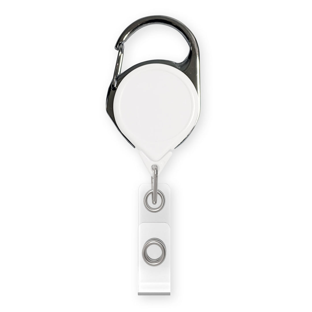 Retract-A-Badge Carabiner Badge Reel with Carabiner and Clear Vinyl I.D. Strap (5-Pack)