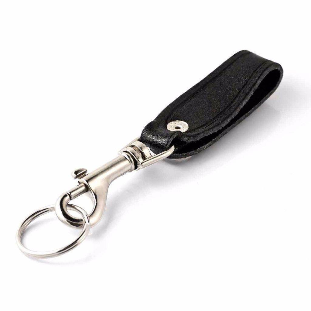 Bolt Snap Key Ring with Detachable Leather Strap