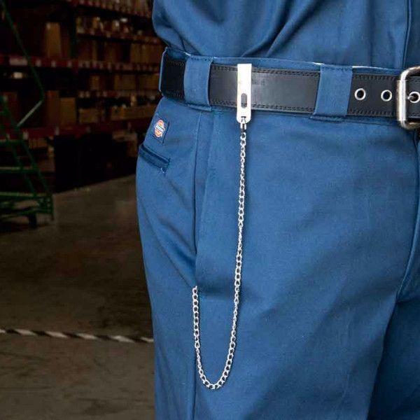Classic 17 Inch Steel Jean & Wallet Chain With Leather Strap