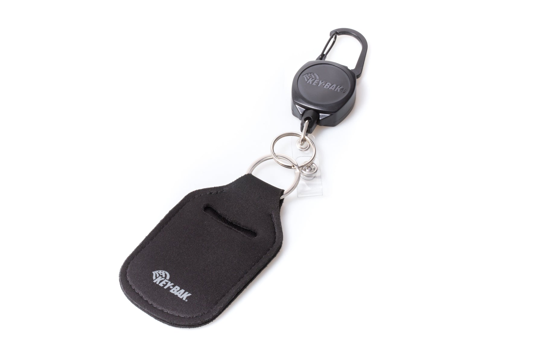Key-Bak MINI-BAK Black ID Badge Holder with Swivel Bulldog Belt Clip, ID Strap, and 36 Retractable Cord 0067-006