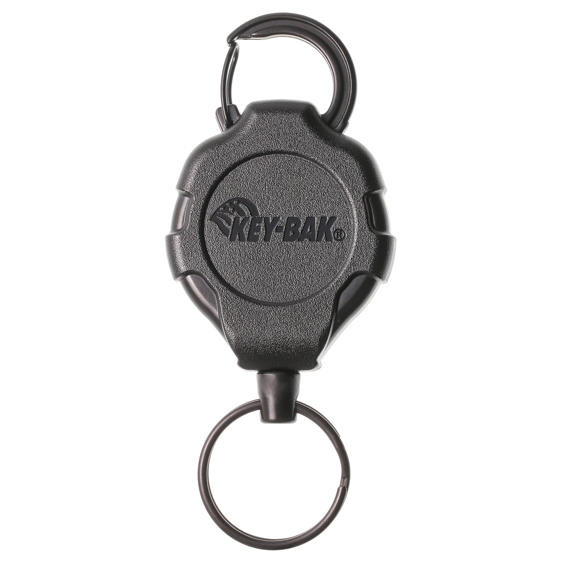 Heavy Duty Retractable Ratchit Keychain Tether Reel for Multiple Keys with  Clip (Large Polycarbonate Body) - Stays Extended Kevlar Cord Lanyard Leash