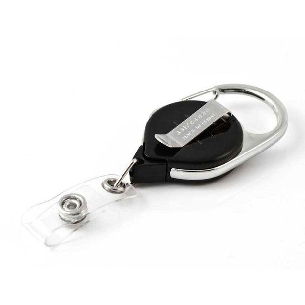 Retract-A-Badge Carabiner Badge Holder (5-Pack) Black