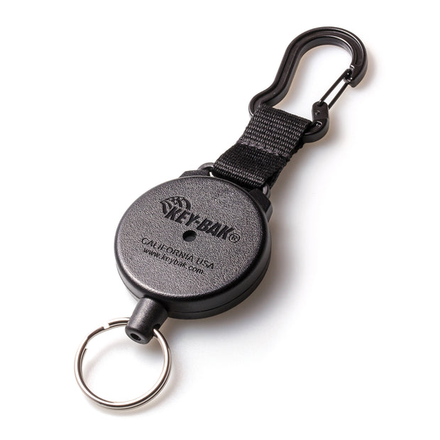 ELV Retractable ID Badge Holder Heavy Duty Metal Body and Steel Cord Carabiner Key Chain Metal Keychain with Belt Clip and 32 inch Wire Extension