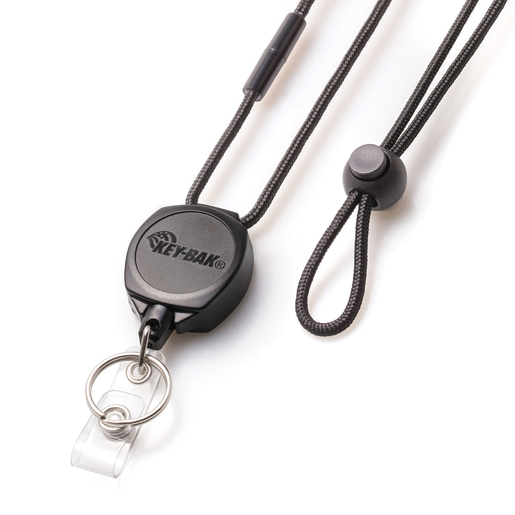 KEY-BAK Sidekick Retractable Badge Reel and Keychain with Carabiner, Key  Ring and Twist-Free Clear I.D. Badge Holder on a Retractable Lanyard - Made